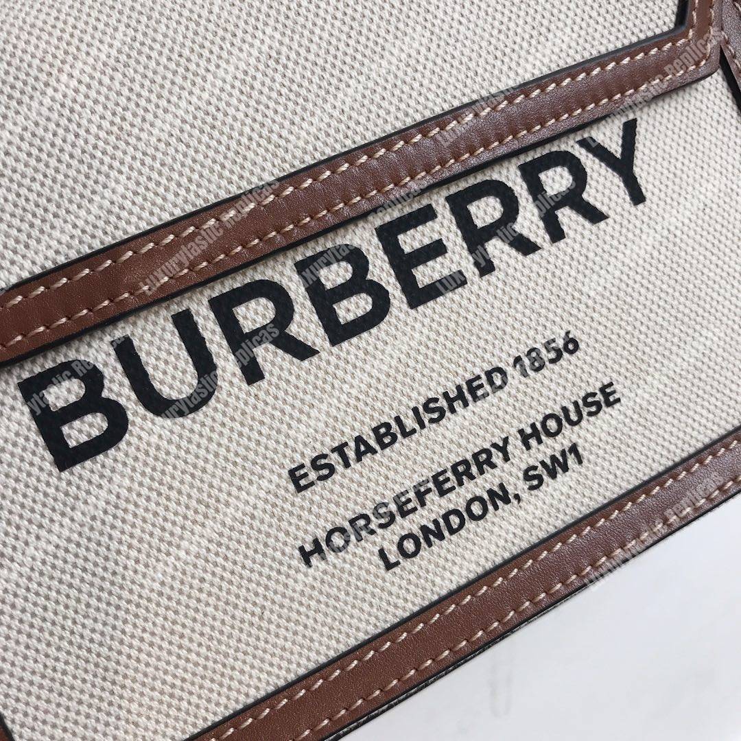 B**rry mini two-tone canvas and leather pocket bag brown