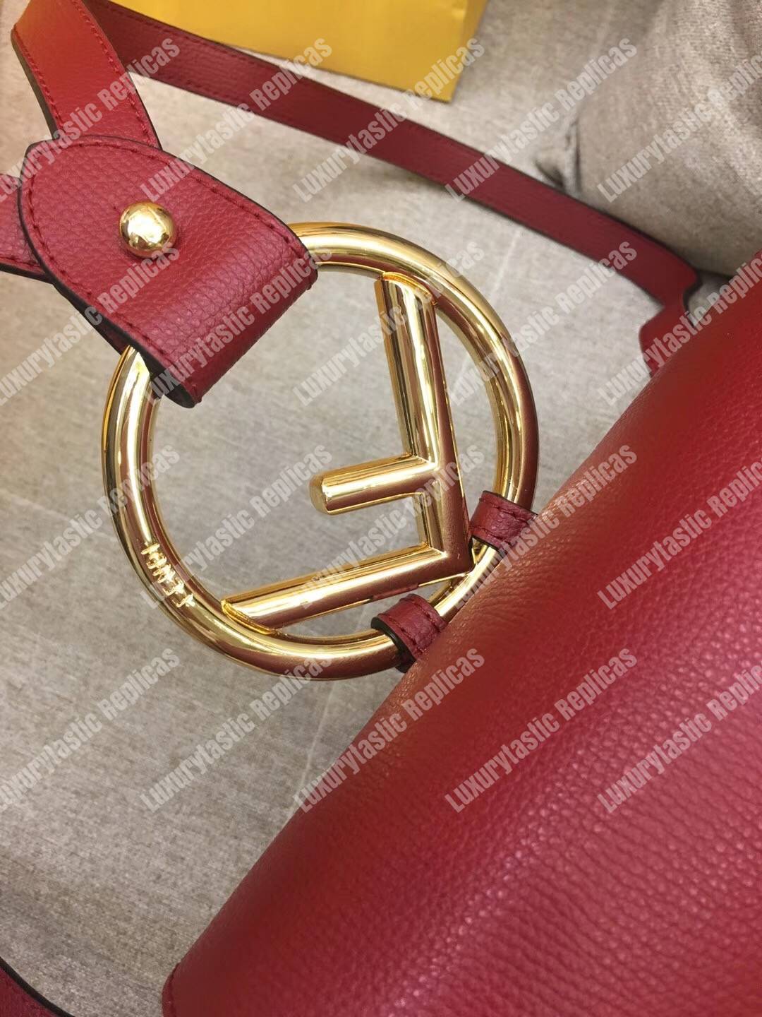 F**di red leather backpack