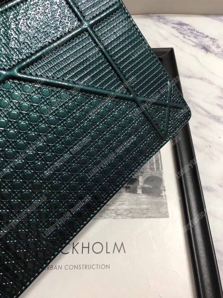 D*orama green-toned metallic calfskin flap bag