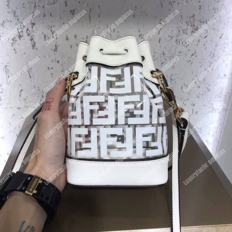 F**di mon tresor polyurethane mini bag white