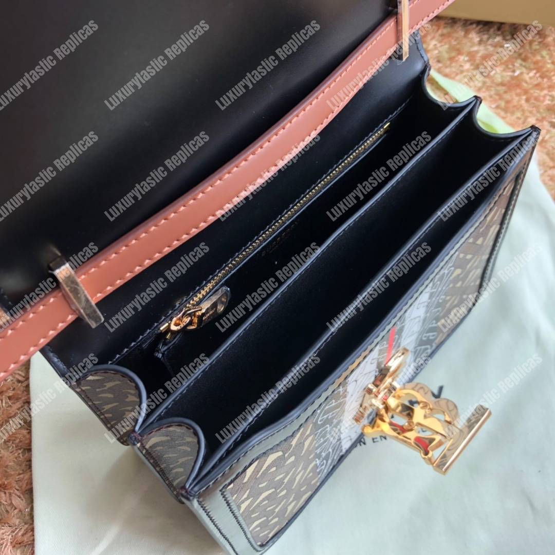 B**rry small monogram stripe e-canvas tb bag bridle brown