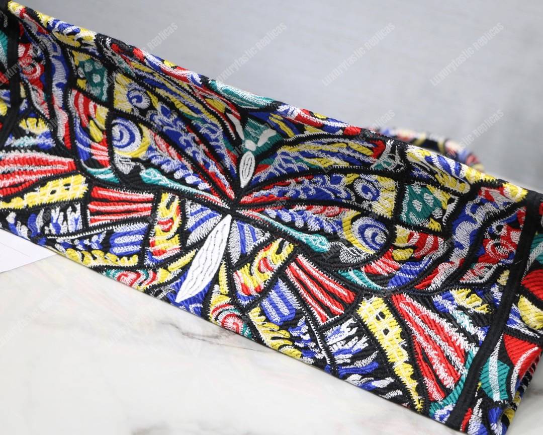D*or book tote bag multicolored embroidered butterfly 2018