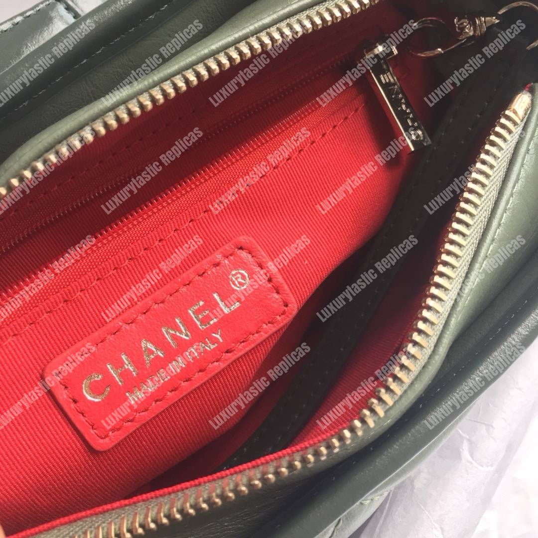 Ch*el’s gabrielle small hobo bag green