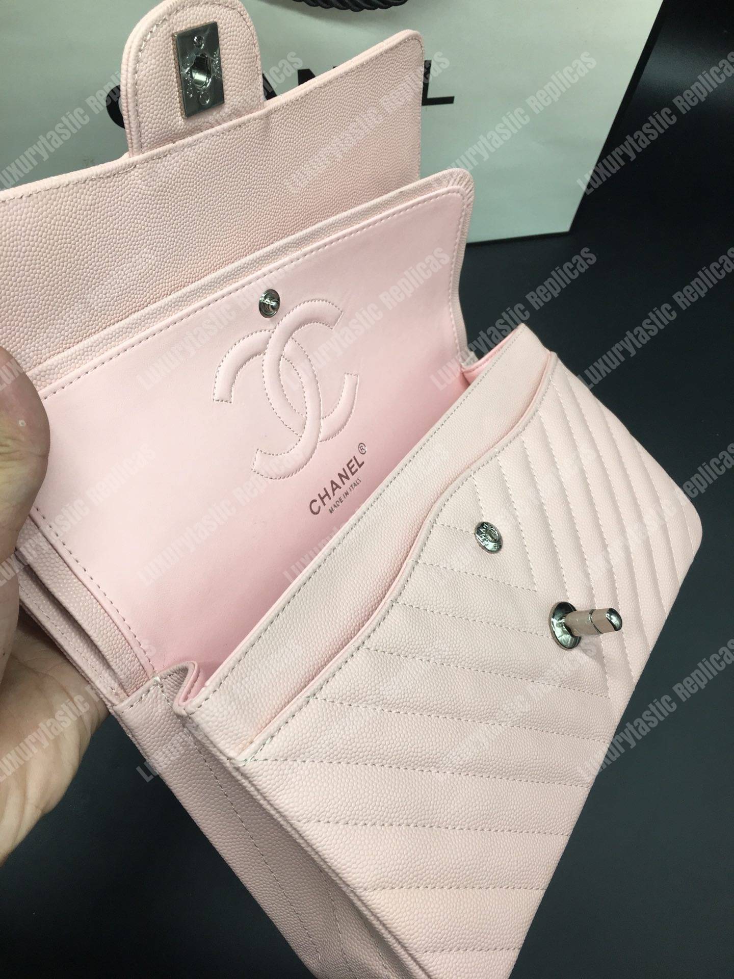 Ch*el classic medium handbag pink