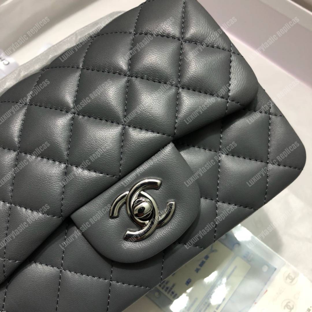 Ch*el mini flap bag dark grey