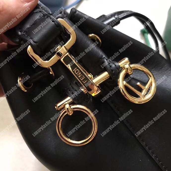 F**di mon tresor black leather mini bag