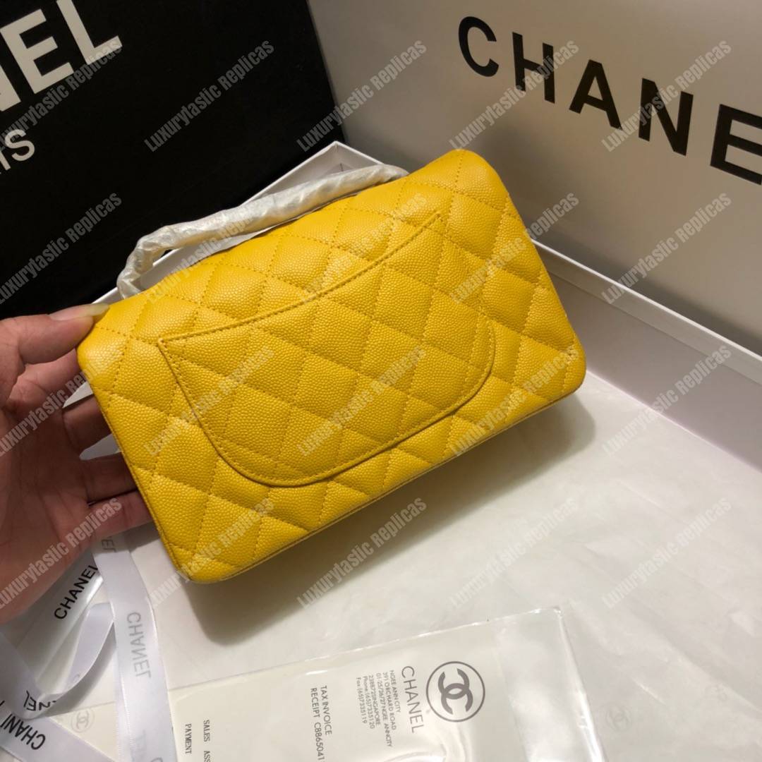 Ch*el mini flap bag yellow