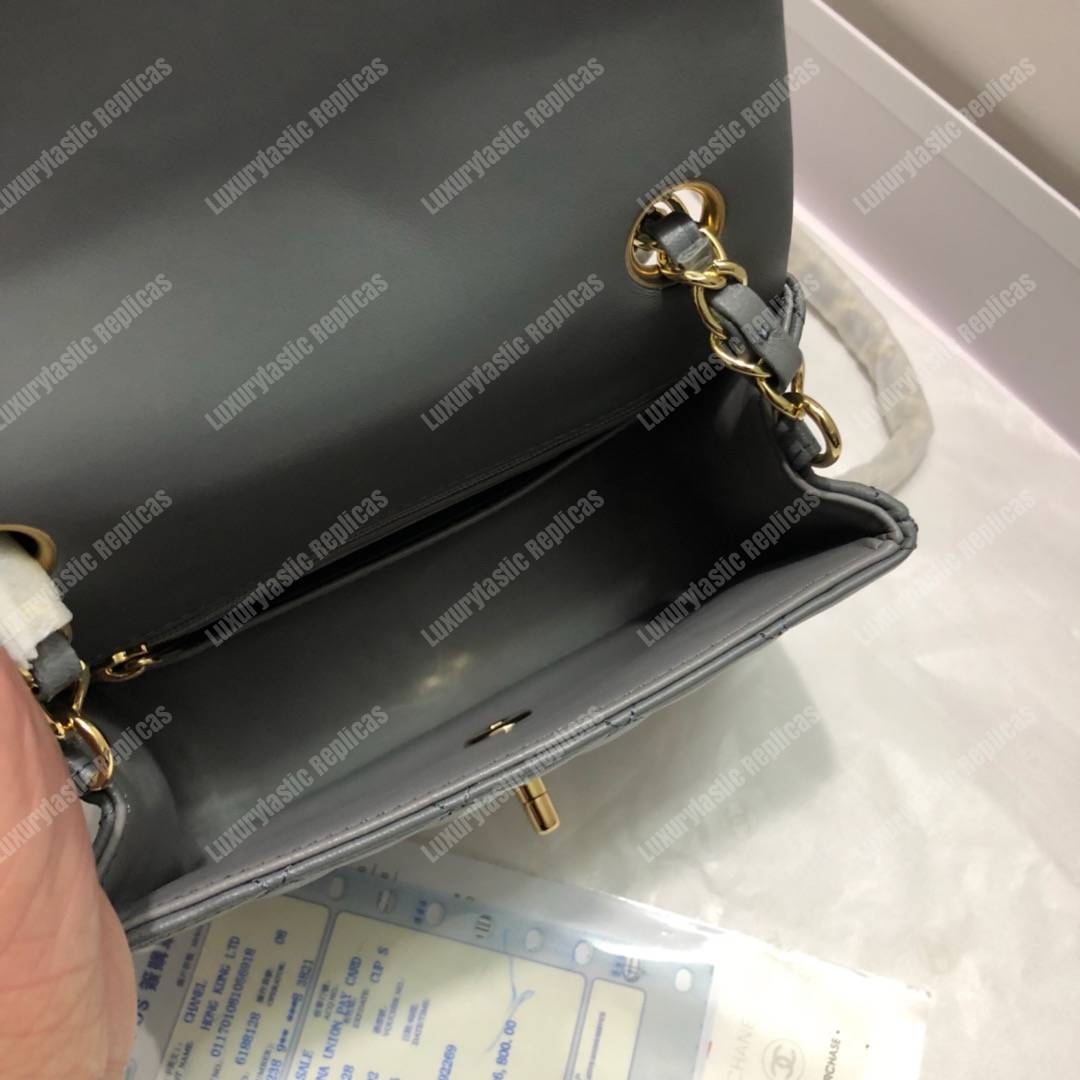 Ch*el mini flap bag dark grey