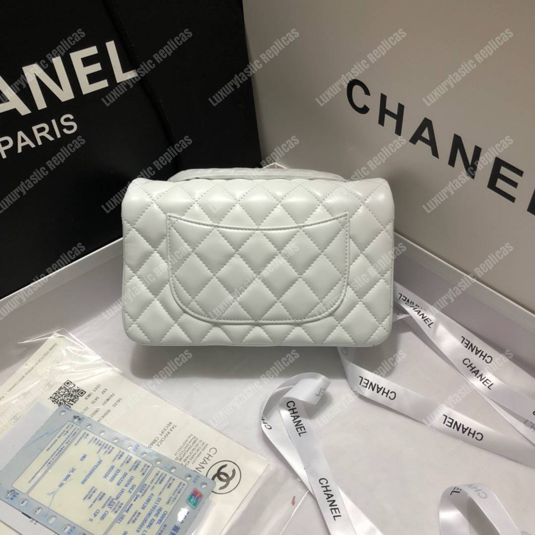 Ch*el mini flap bag white