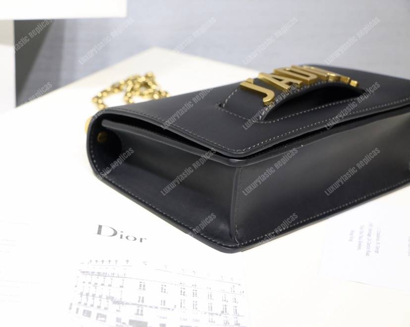 j’aD*or calfskin flap bag black