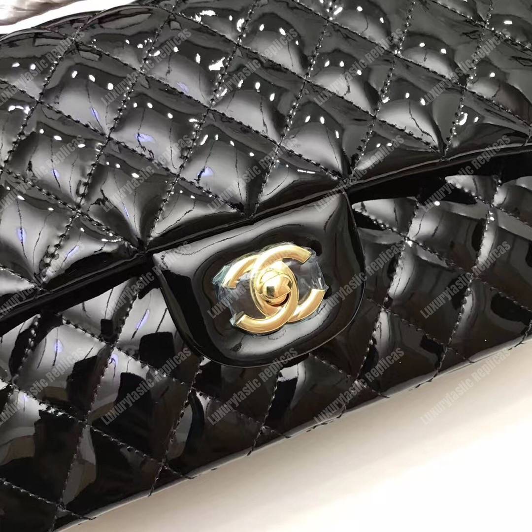 Ch*el classic medium flap bag black