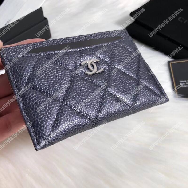 Ch*el classic card holder purple