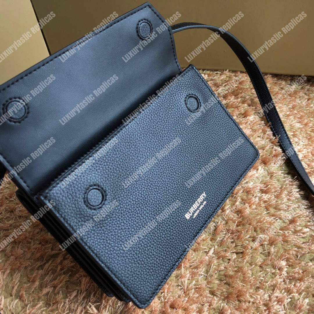 B**rry mini leather title bag with pocket detail black