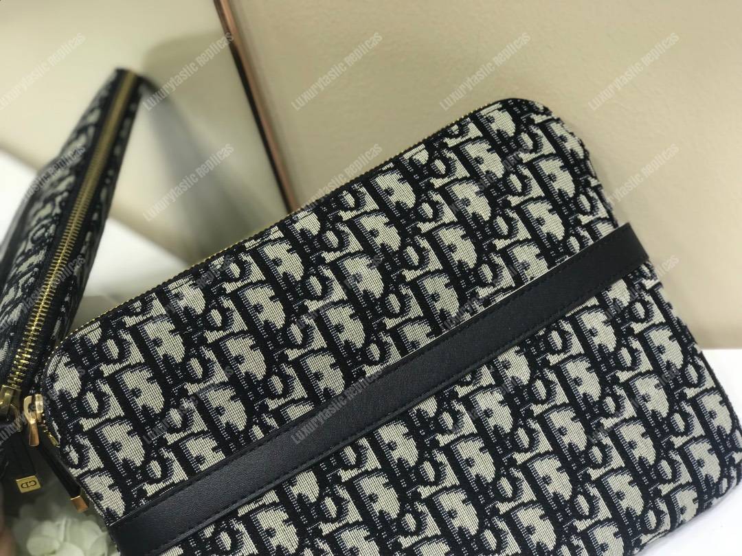 D*or travel kit in blue oblique canvas