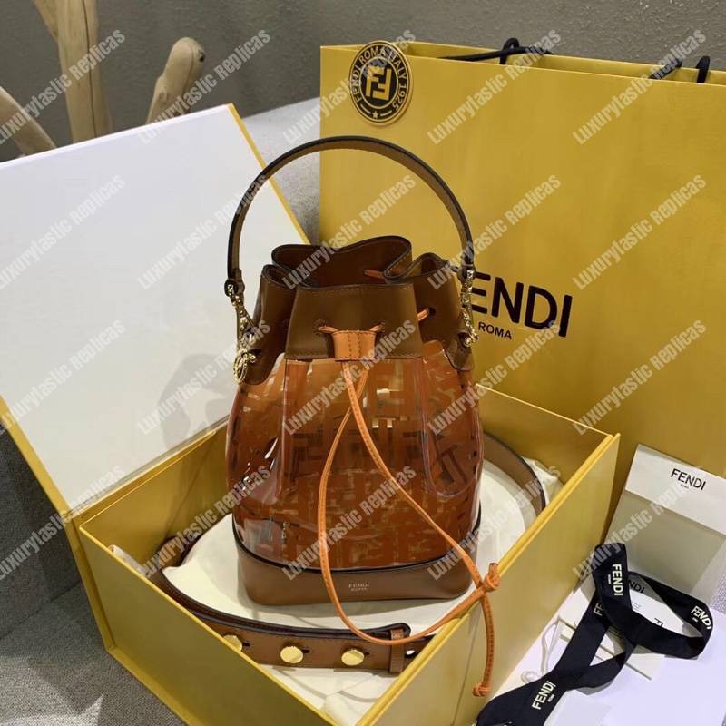 F**di mon tresor bag in polyurethane brown