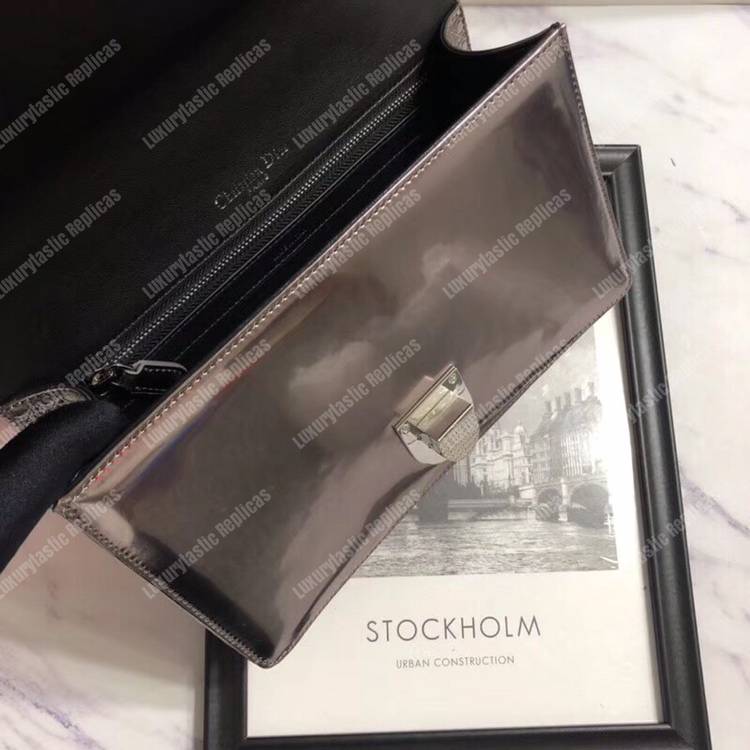 D*orama champagne metallic calfskin flap bag