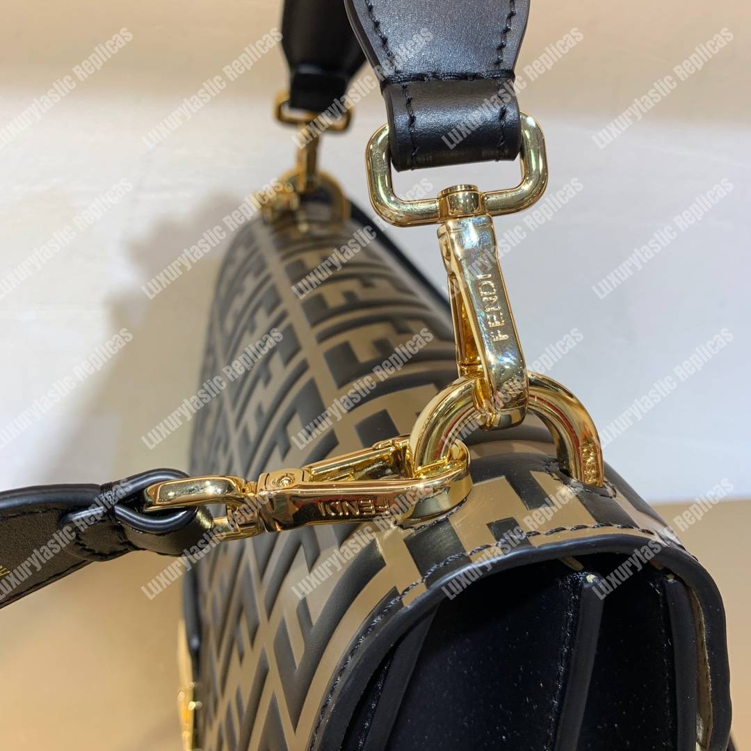 F**di kan u black leather bag