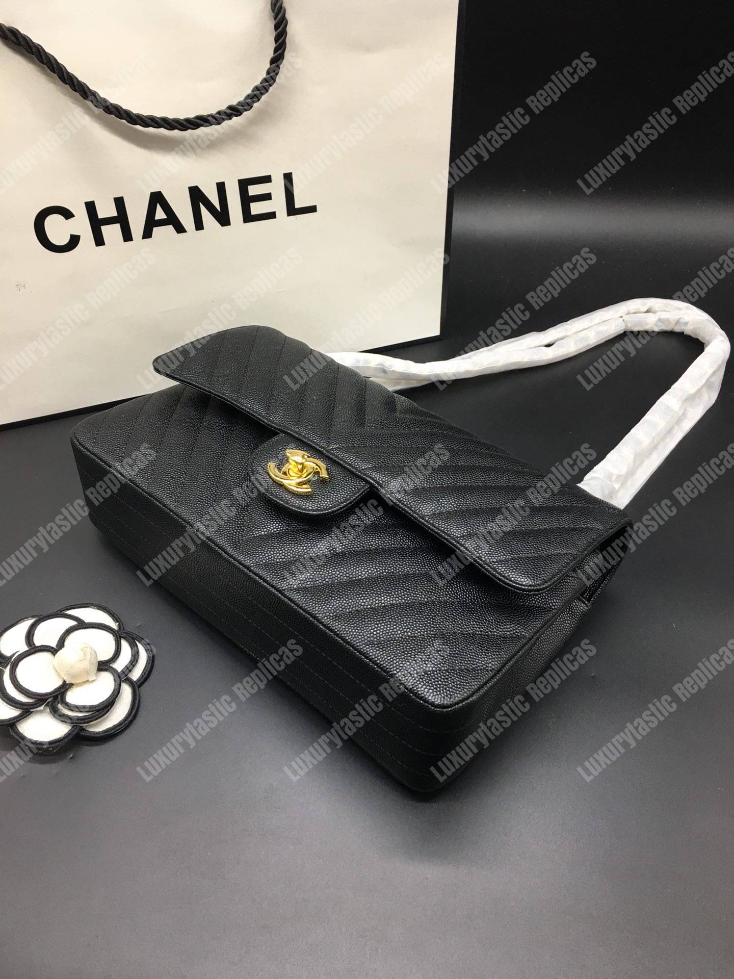 Ch*el classic medium handbag black