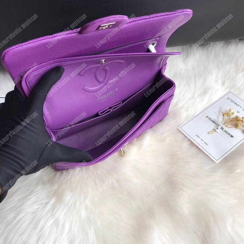 Ch*el medium classic handbag purple