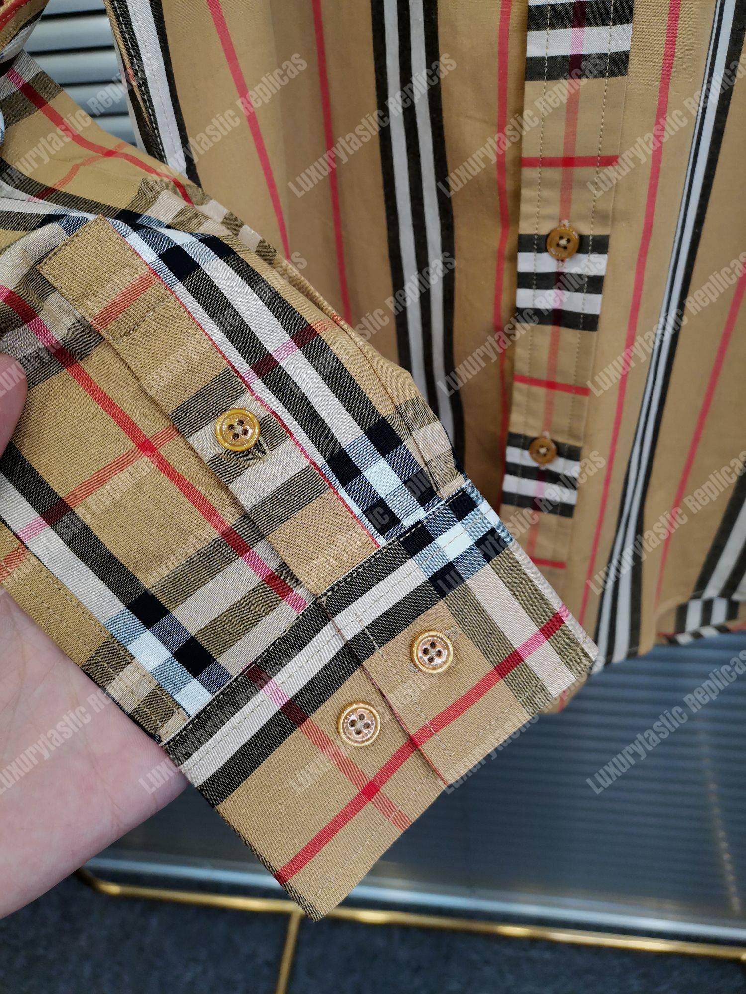 B**rry classic fit patchwork cotton poplin shirt