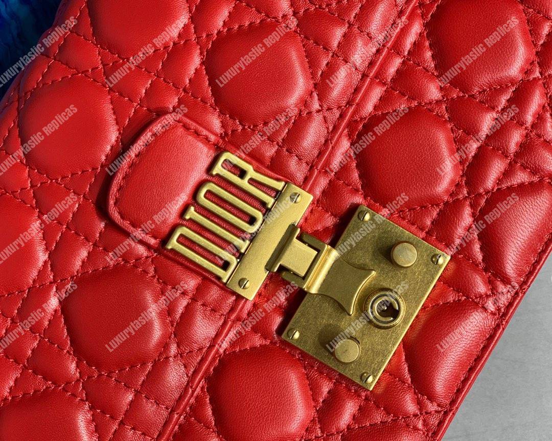 D*or lambskin D*oraddict flap bag red