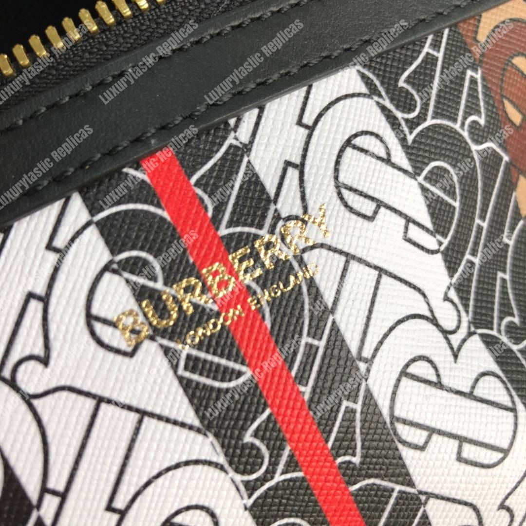 B**rry medium monogram stripe e-canvas bum bag brown