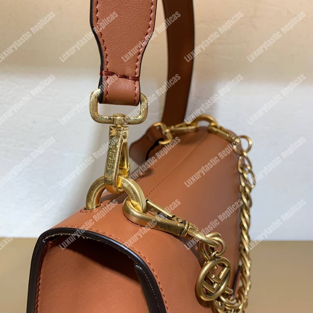 F**di kan u leather bag brown