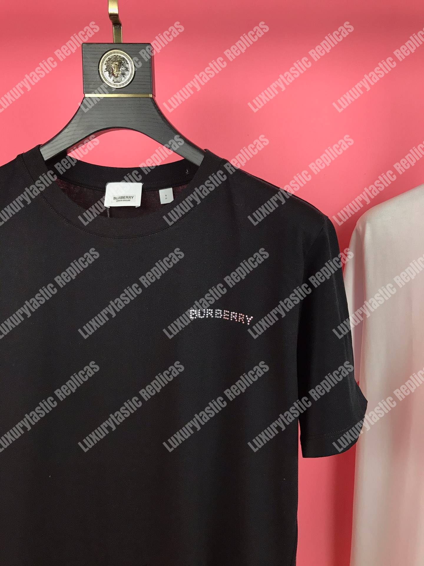 B**rry crystal monogram motif cotton oversized t-shirt black