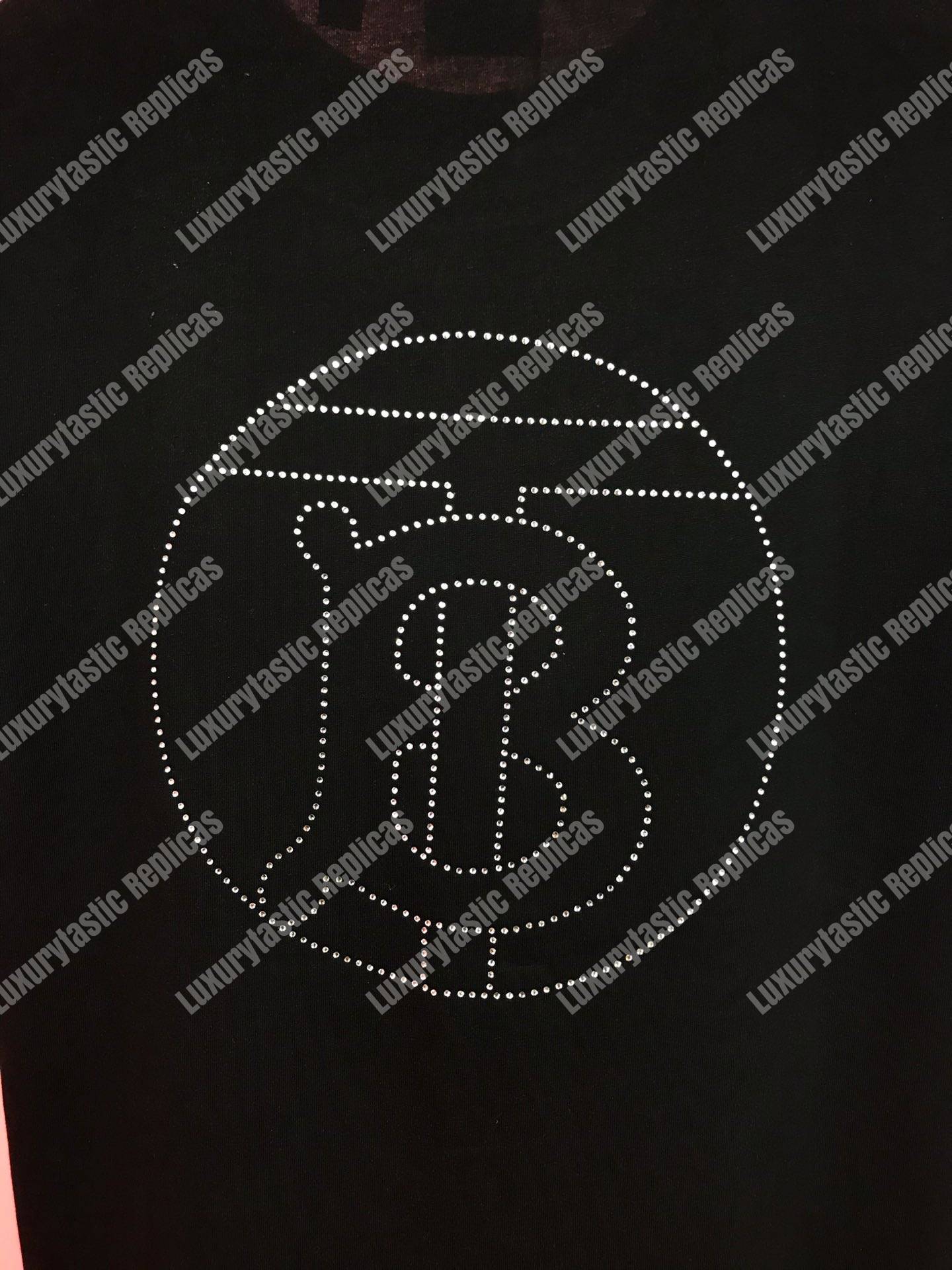 B**rry crystal monogram motif cotton oversized t-shirt black