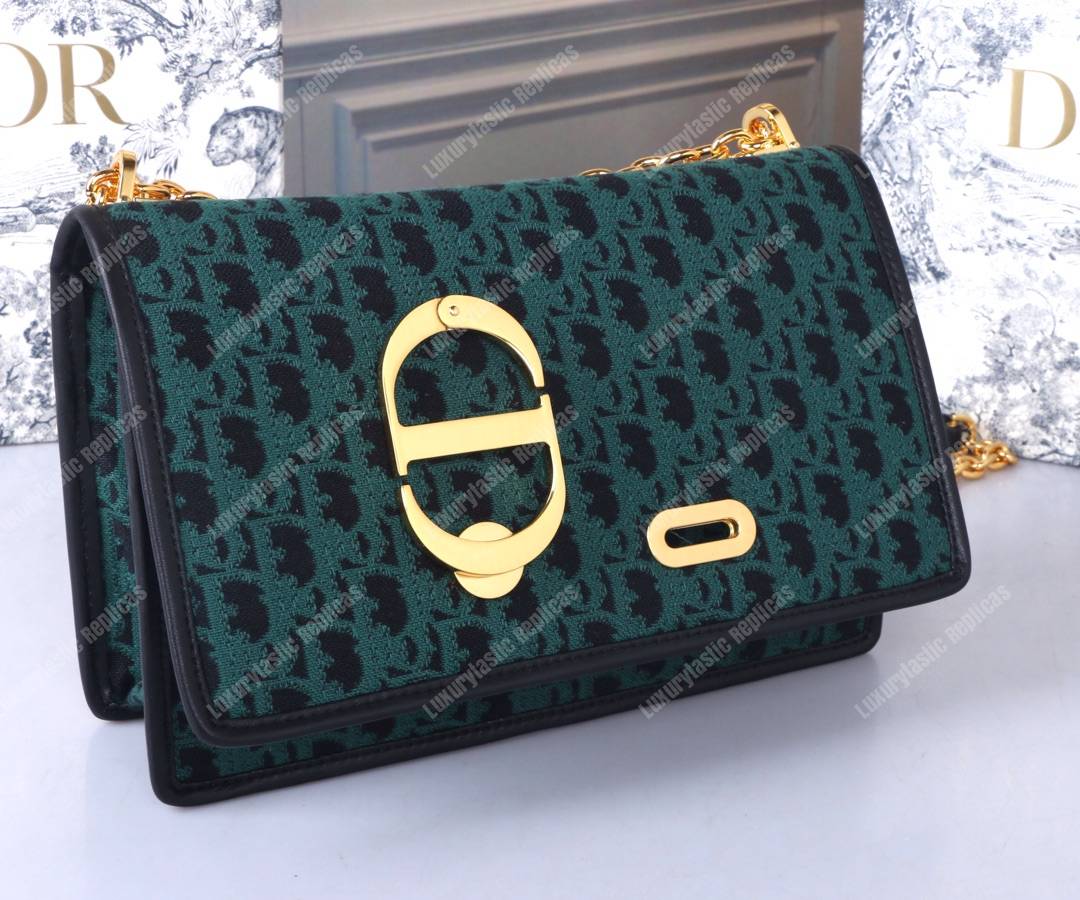 D*or 30 montaigne bag in green oblique canvas