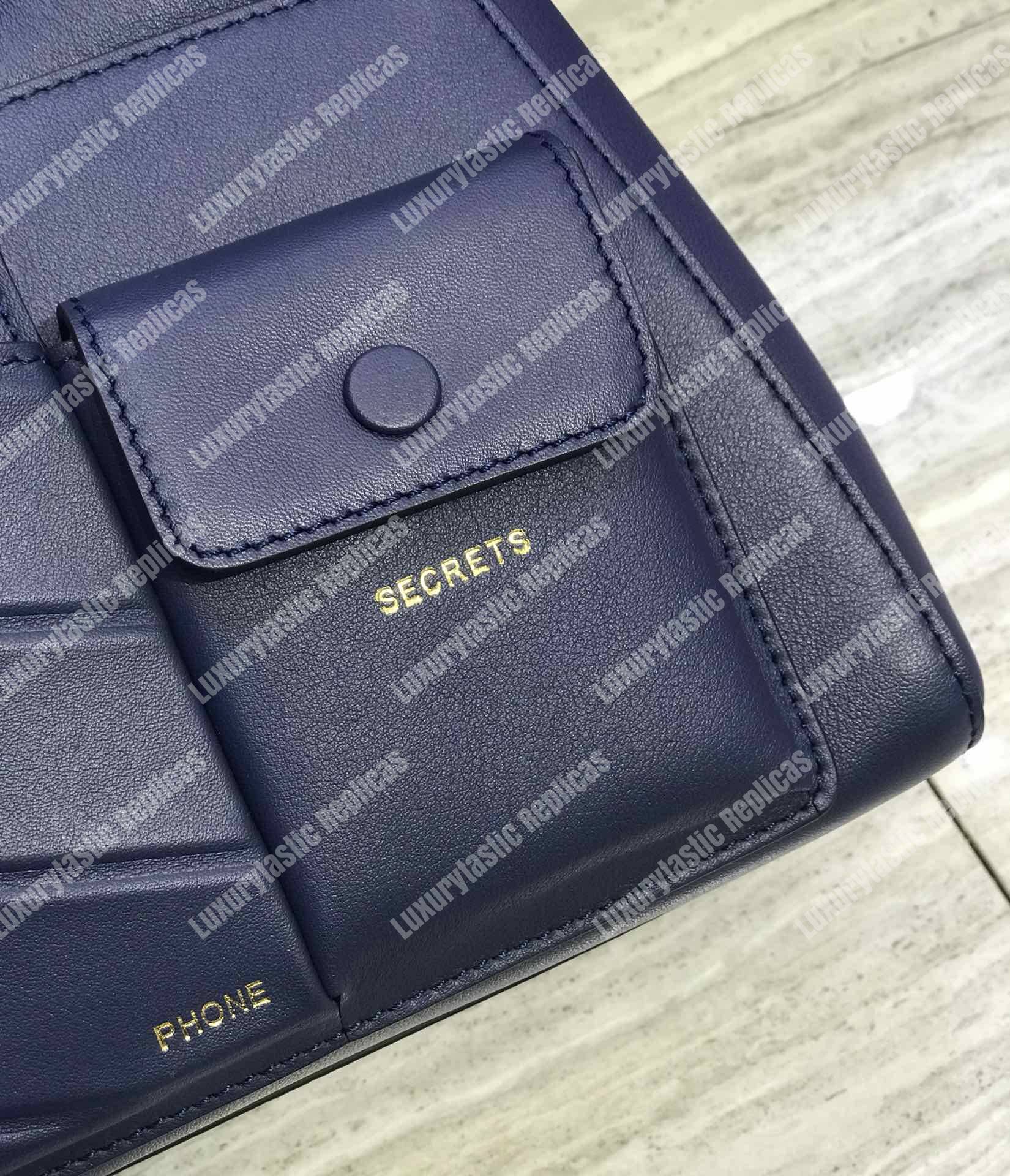 F**di peekaboo iconic mini blue leather bag