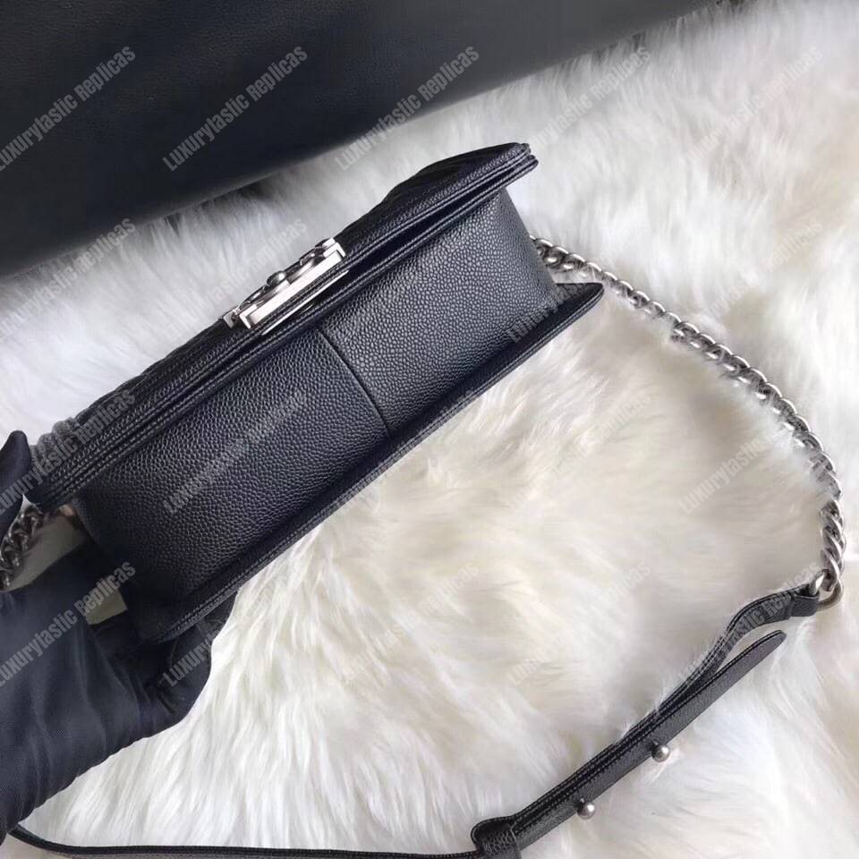 Ch*el boy medium handbag black