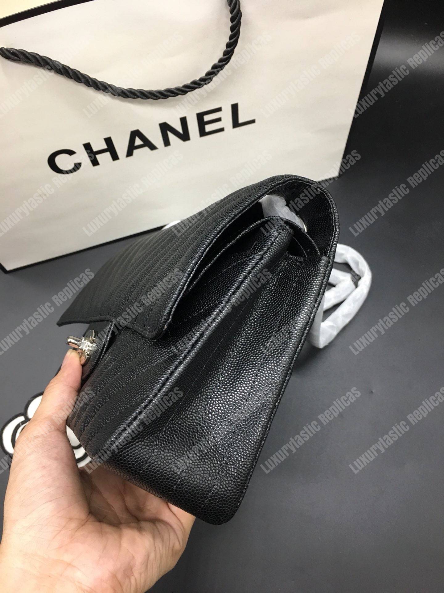 Ch*el classic medium handbag black