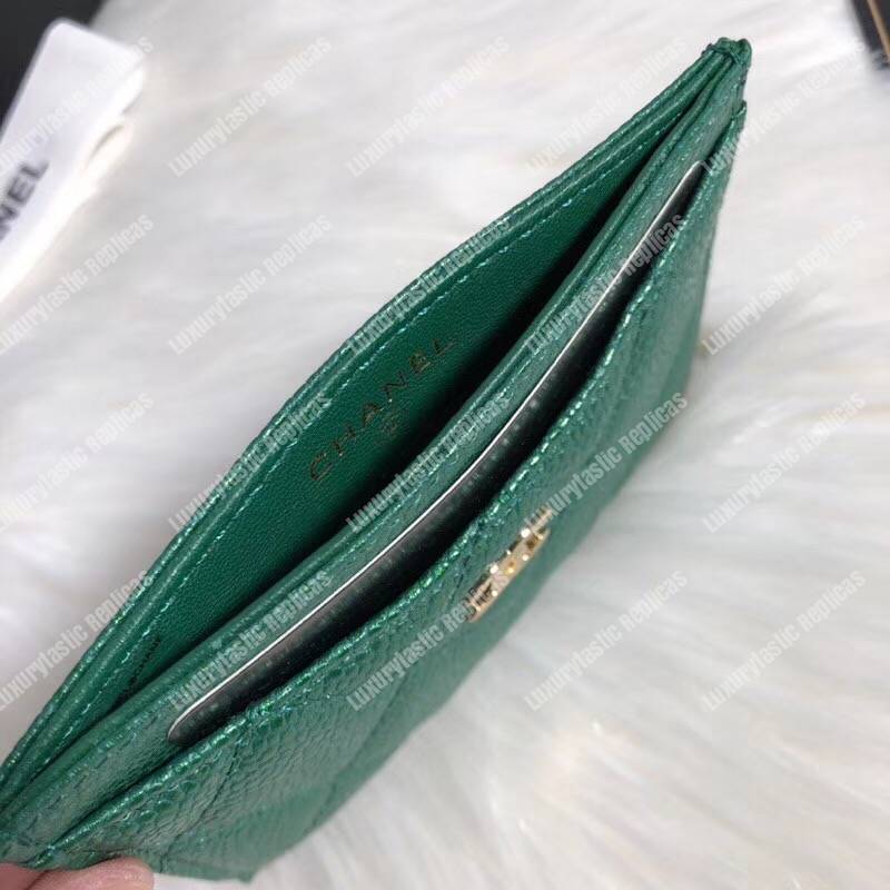Ch*el classic card holder green