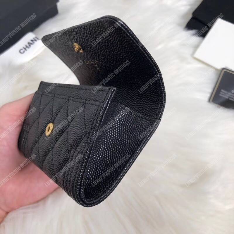 Ch*el boy small flap wallet black