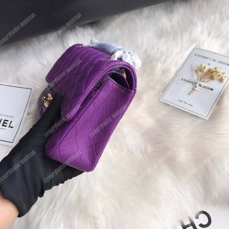 Ch*el medium classic handbag purple