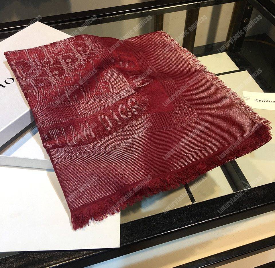 CD Oblique 140 Stole Wine Red