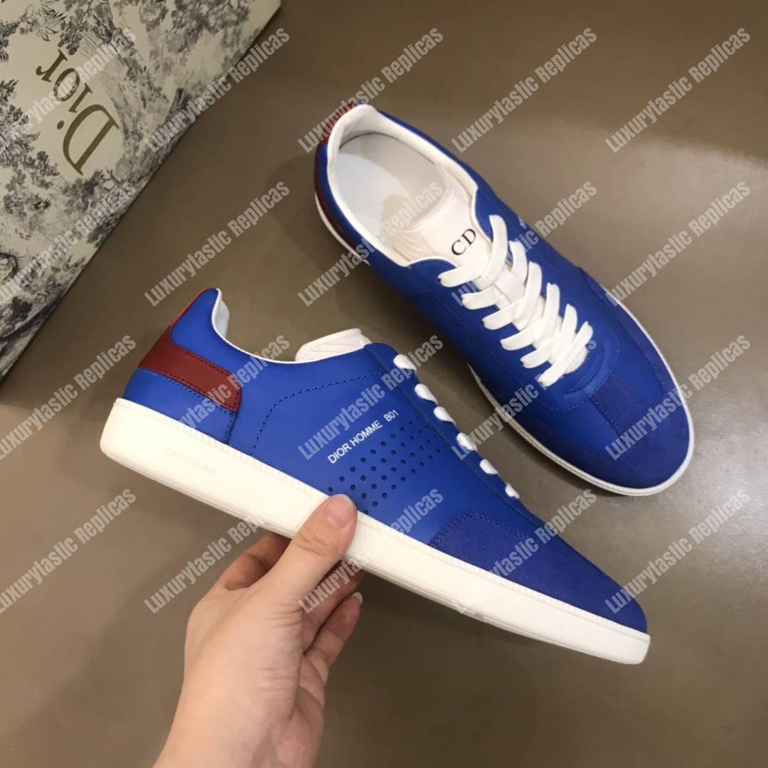 D*or “b01” sneaker blue suede calfskin & blue smooth calfskin
