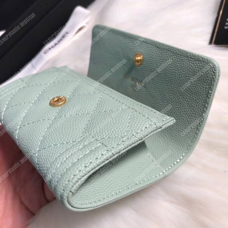 Ch*el boy small flap wallet light green