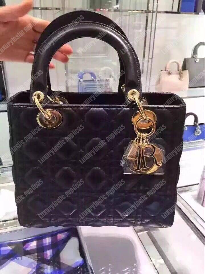 lady D*or lambskin bag black