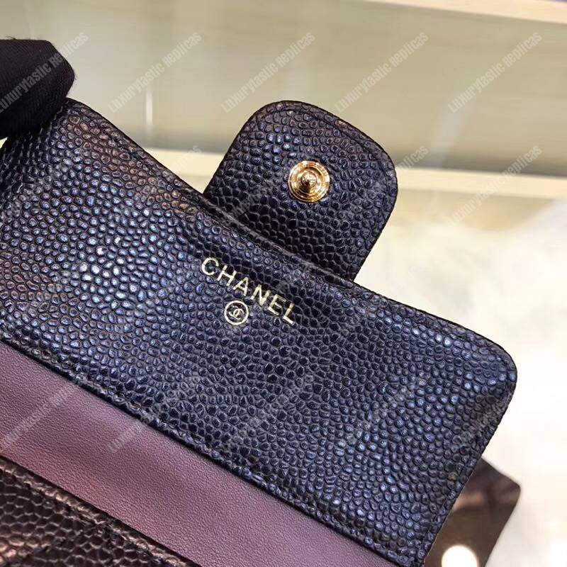 Ch*el classic small flap wallet black