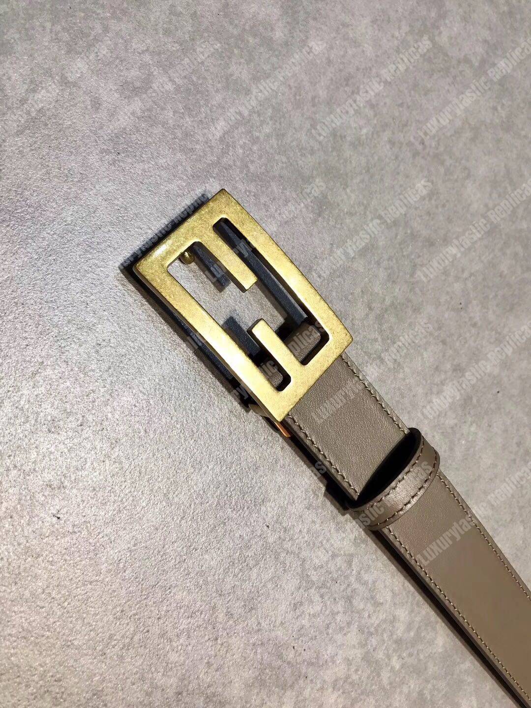 F**di brown leather baguette belt