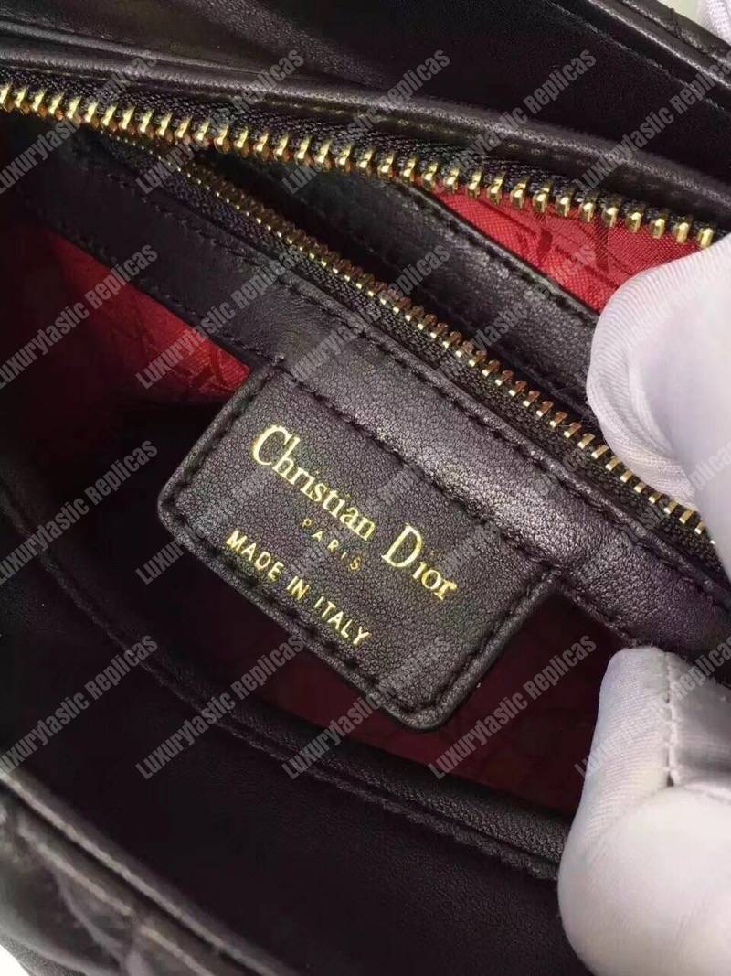 lady D*or lambskin bag black