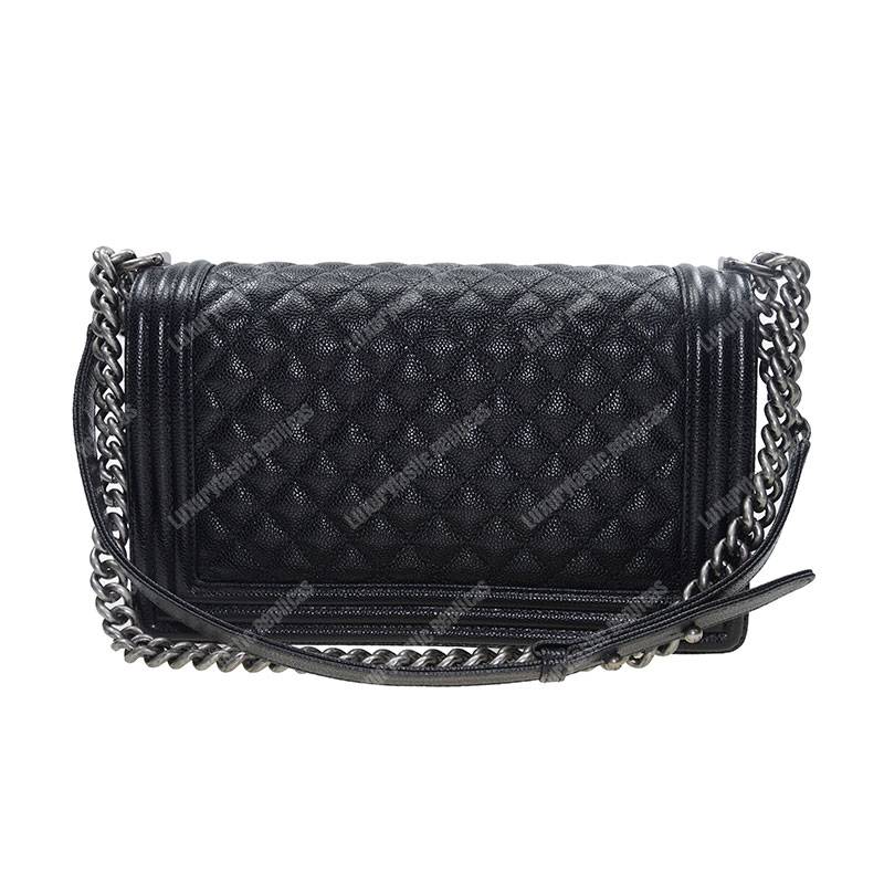 Ch*el boy medium handbag black