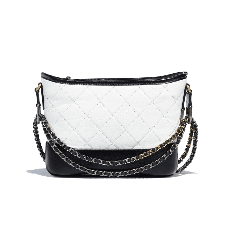 Ch*el’s gabrielle small hobo bag white