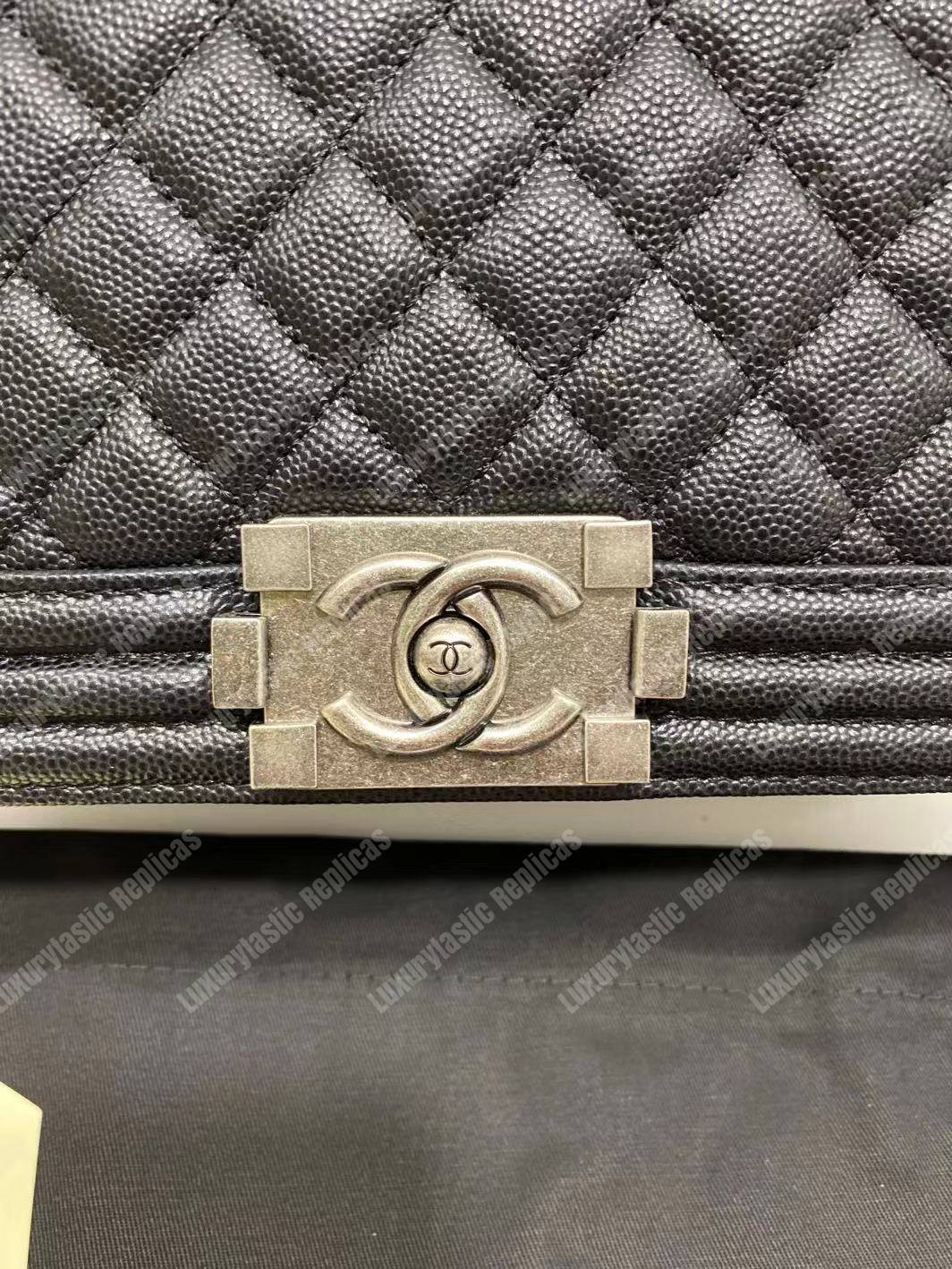 Ch*el boy medium handbag black