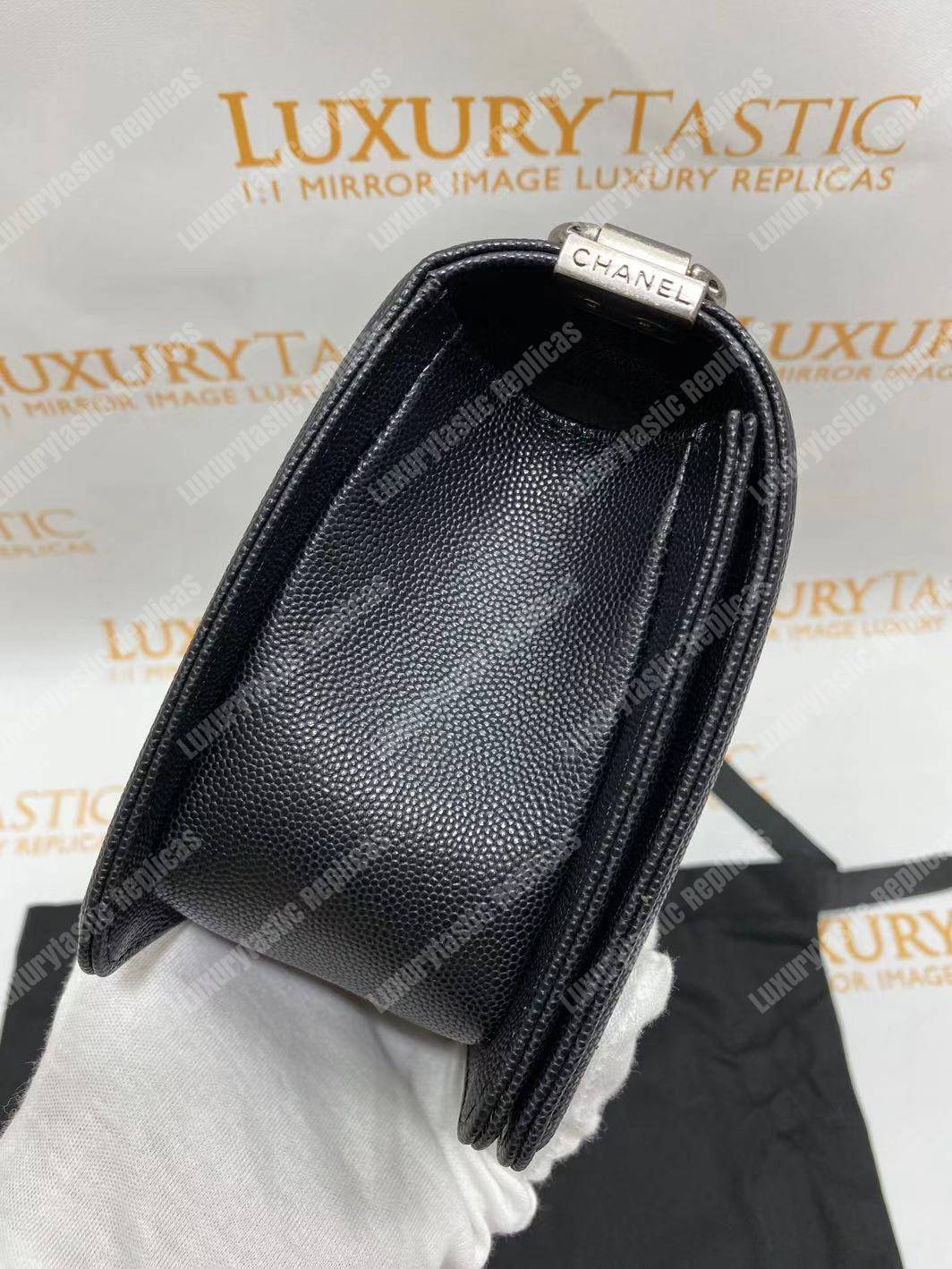 Ch*el boy medium handbag black