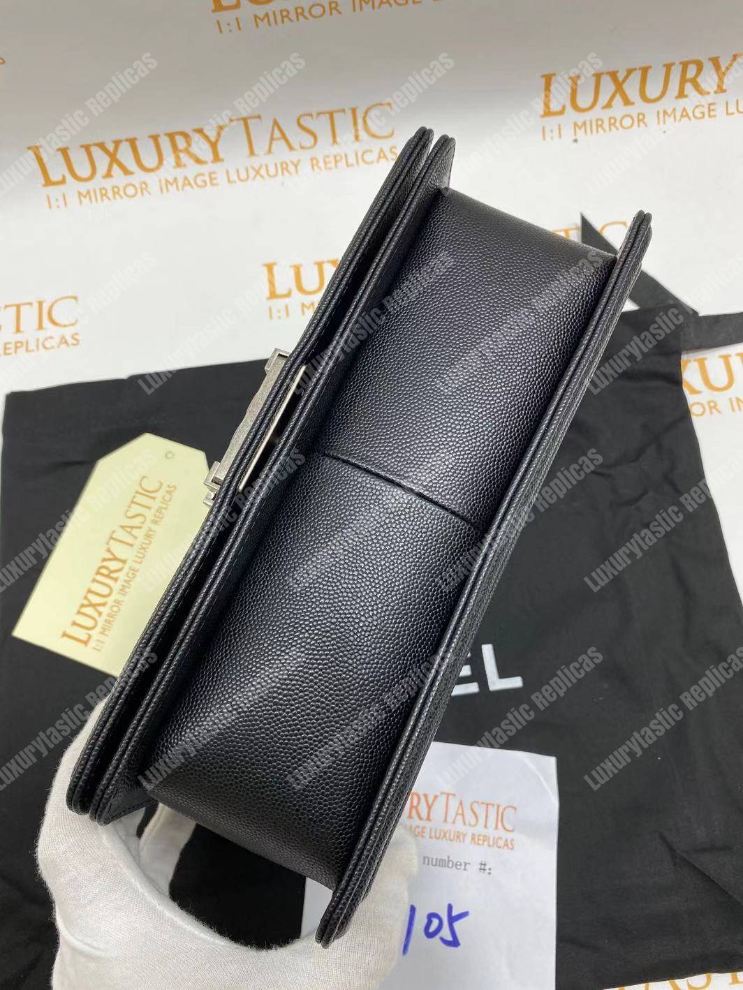 Ch*el boy medium handbag black