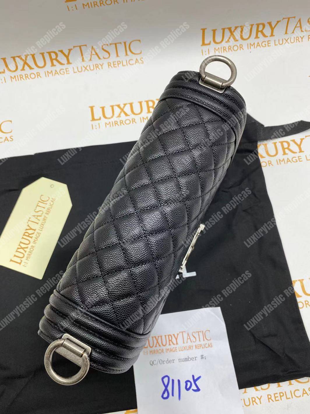 Ch*el boy medium handbag black