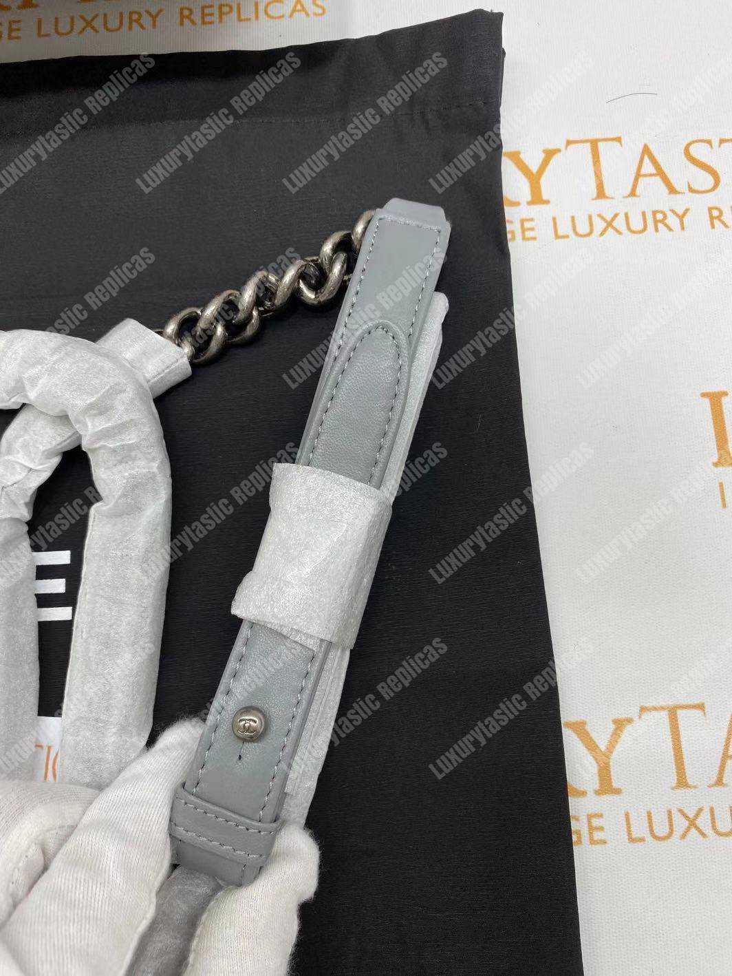 Ch*el boy handbag grey